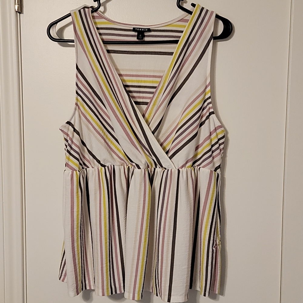 Torrid Striped Babydoll tank size 0 or 12